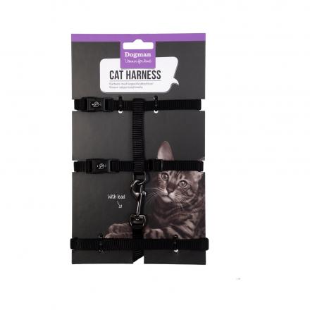 Findus Cat Harness With Leash - Black