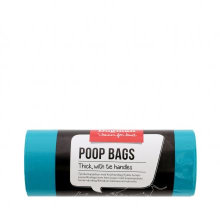 50-pack Poop Bags with Tie Handles - Turquoise