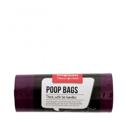 50-pack Poop Bags with Tie Handles - Purple