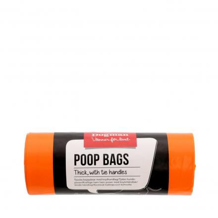 50-pack Poop Bags with Tie Handles - Orange