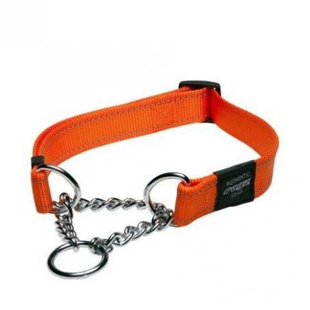 Rogz Half-Check Dog Collar - Orange