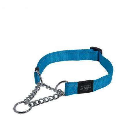 Rogz Half-Check Dog Collar - Turquoise