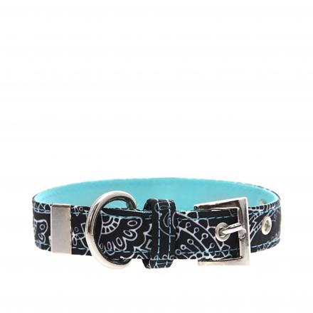 Urban Pup Collar - Black & Blue Paisley
