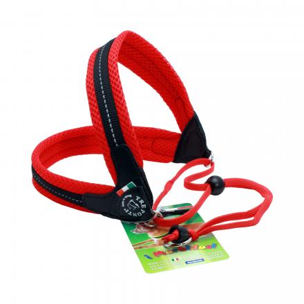 Tre Ponti Harness With Cord - Mesh / Red