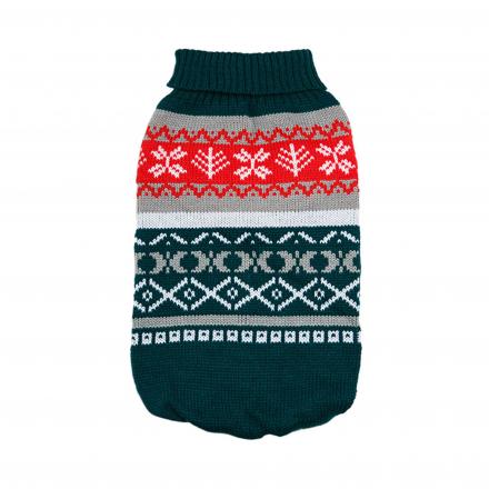 Knitted Dog Sweater - Green Fair Isle Vintage